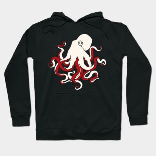 Red and white octopus Hoodie